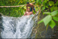 Man About To Slide On Uvita Waterfall Waterfall Tour Manuel Antonio
 - Costa Rica