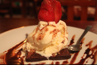 Brownie Topped With Ice Cream At Burger Rancho
 - Costa Rica