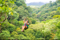 Lady On A Forested Cable Tizati Zip Line Ricon De La Vieja
 - Costa Rica