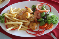 el ancla garlic butter shrimp fries 
 - Costa Rica