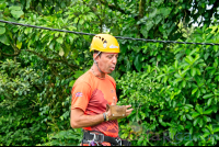Guide Giving Security Briefing Los Canones Canopy Tour
 - Costa Rica