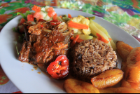       miss junies restaurant carribbean stewed chicken 
  - Costa Rica