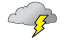 Cloudy with a couple of showers and a thunderstorm, mainly later