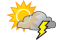 Partly sunny with a couple of thunderstorms in the afternoon