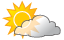 Partly sunny and humid; widely separated afternoon thunderstorms