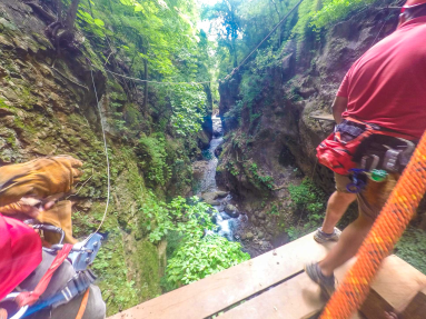 Canyon Narrowest Stretch View From Swinging Platform White River Canyon Zip Line Rincon De La Vieja
 - Costa Rica