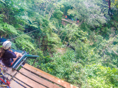 Aerial Slide At The White River Canyon Zip Line Rincon De La Vieja
 - Costa Rica