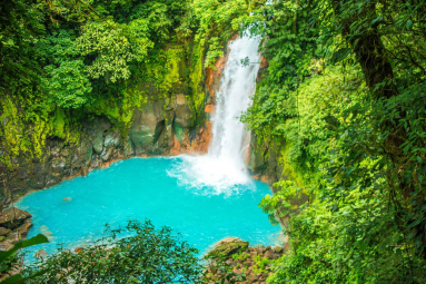 Celeteste River Waterfall And Blue Pool View From The Steps
 - Costa Rica