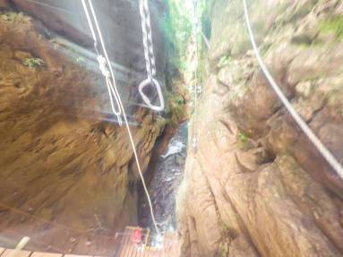 Looking Down At The Rappeling Area White River Canyon Zip Line Rincon De La Vieja
 - Costa Rica