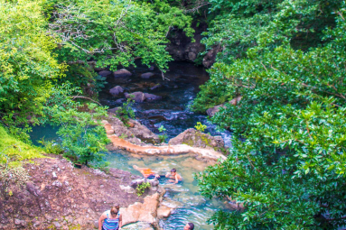 Cold Water River View With A Warm Pool Hot Springs Pools Rincon De La Vieja
 - Costa Rica