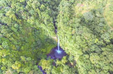 Fortuna Waterfall Aerial View From Above
 - Costa Rica