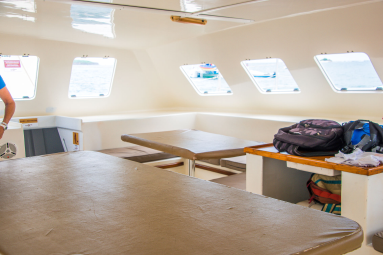 Protected Dining Area Of Marlin Del Ray Catamaran
 - Costa Rica