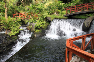 tabacon waterfall near top of the river 
 - Costa Rica