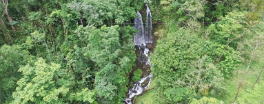 Las Gemelas Double Cascade Waterfall View From Zipline Cable
 - Costa Rica