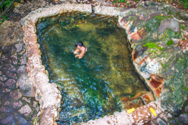 Lady Soaking On A Warm Cement Pool Hot Springs Pools Rincon De La Vieja
 - Costa Rica