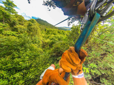 Starting The Second Cable Of White River Canyon Zip Line Rincon De La Vieja
 - Costa Rica