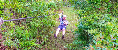 Man Zip Linning On Corcovado Canopy Tour
 - Costa Rica
