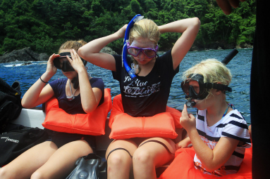 dominical surf dive snorkel girls snorkel 
 - Costa Rica
