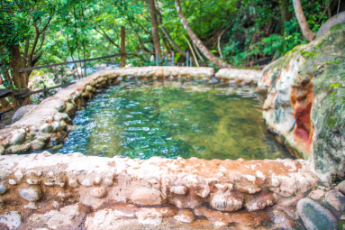Side View Of Cement Pool Hot Springs Pools Rincon De La Vieja
 - Costa Rica