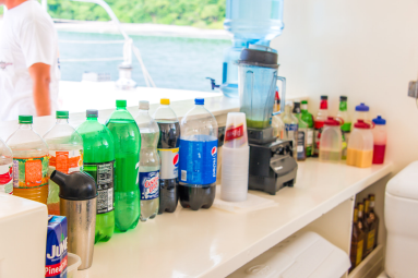 Bar With Drinks Juices And Liquor Marlin Del Ray Catamaran
 - Costa Rica