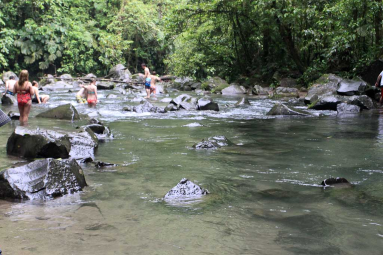 fotuna waterfall downstream 
 - Costa Rica