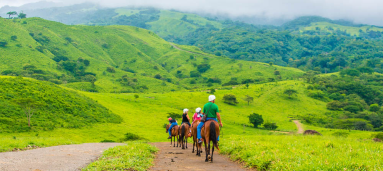 Group Descending To Tizati River Valley Horseback Ride Tour Western Side Of Rincon De La Vieja Volcano
 - Costa Rica