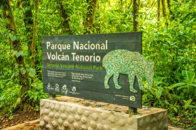 Tenorio National Park Sign Celeteste River Waterfall Tour
 - Costa Rica