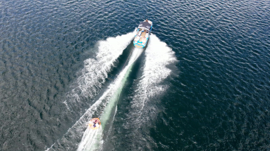 aerial view of people tubing on lake arenal
 - Costa Rica