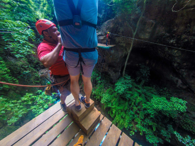 Getting Ready To Tarzan Swing White River Canyon Zip Line Rincon De La Vieja
 - Costa Rica
